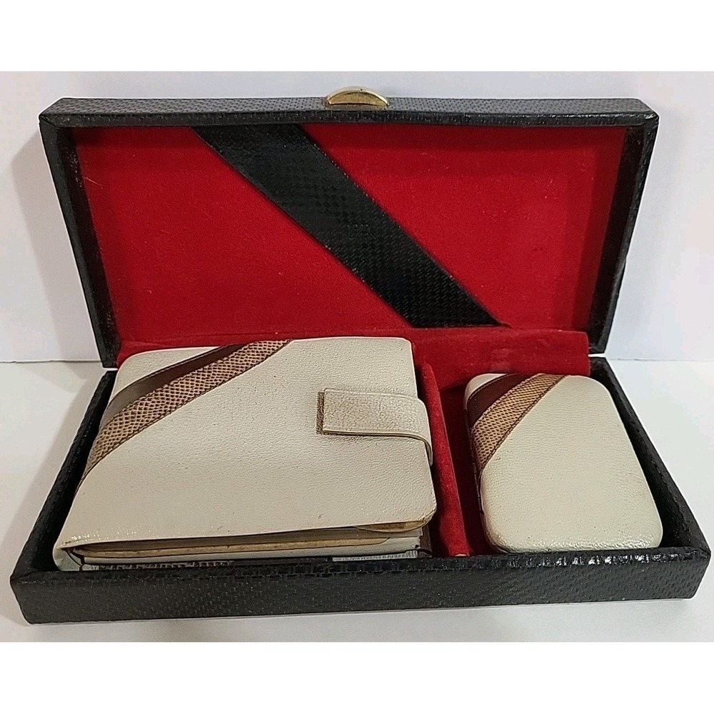 Vintage Lady Buxton Wallet Key Holder Set 60s 70s Billfold Storage Case NOS